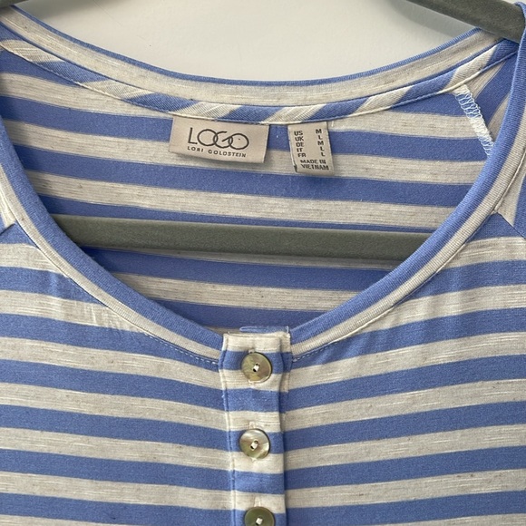 LOCO Stripe/Embroidery/ Knit Top - Picture 3 of 7